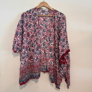 Umgee Boho Kimono Cardigan Oversized M/L Paisley Print